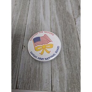 Kansas Army National Guard Support The Troops Button Pinback